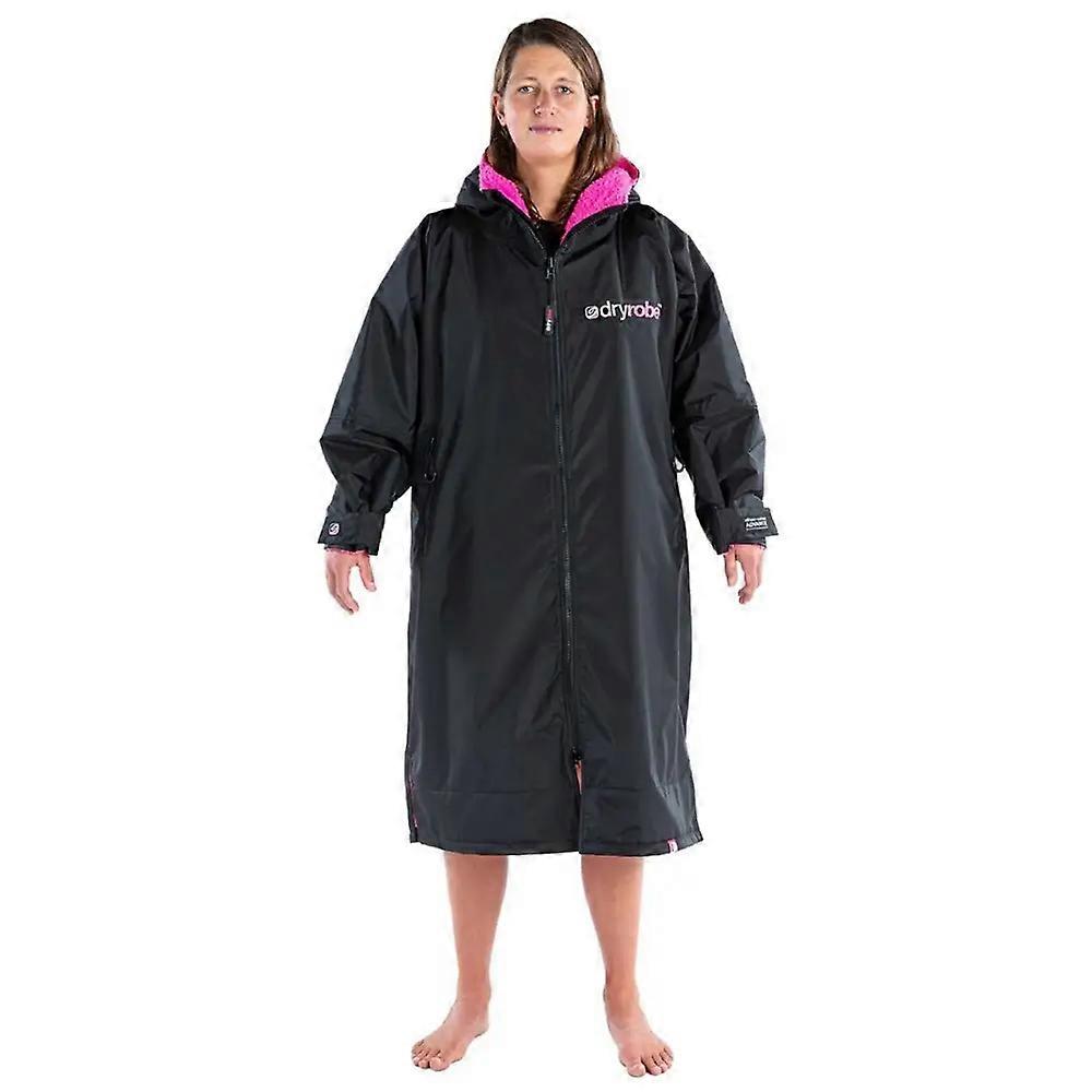 Dryrobe Advance Langarm Robe für Erwachsene - Schwarz/Pink