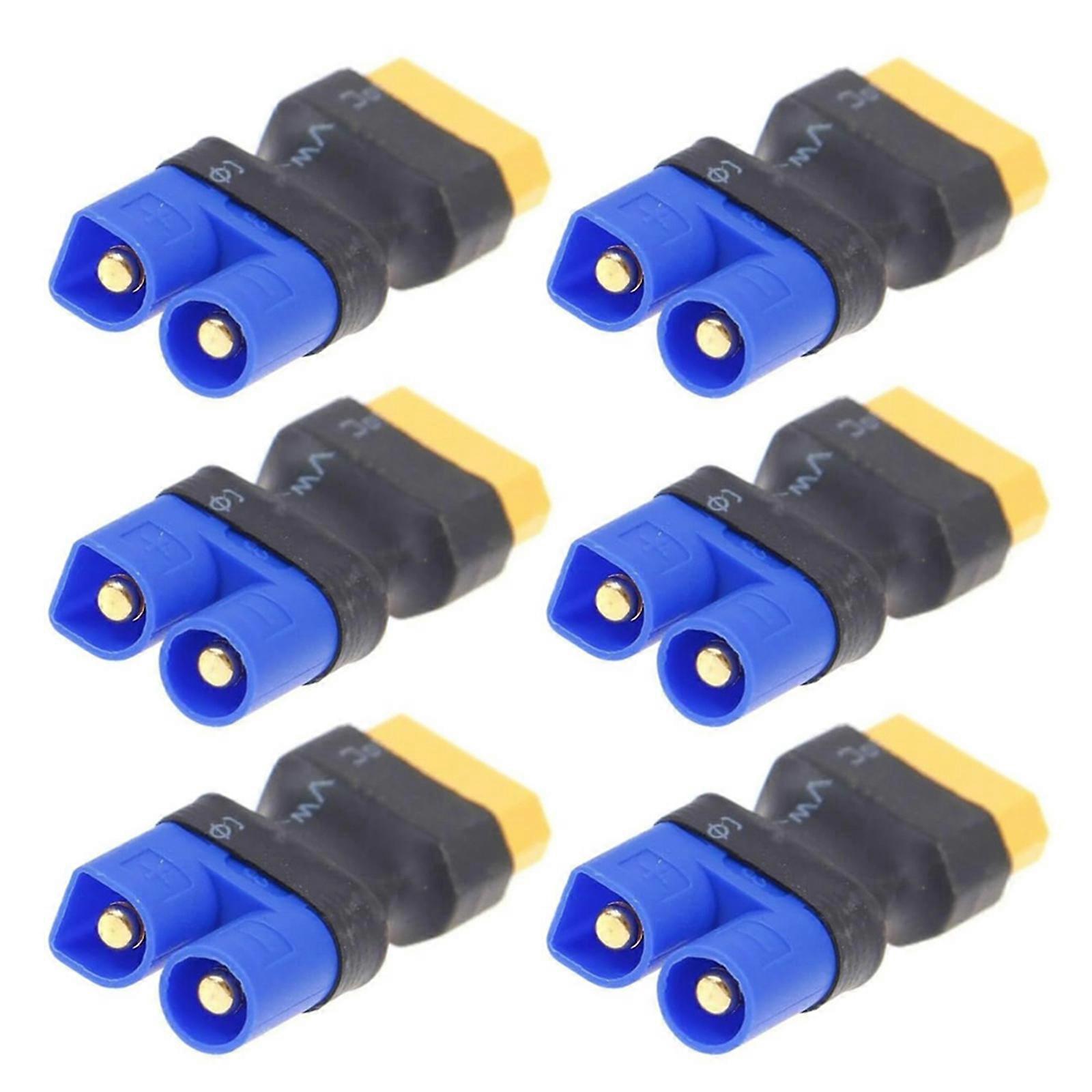 6Pcs Alloy XT60 to EC5 Adapters Secure Plugs Design No Welding Needed Equipment Multicolor