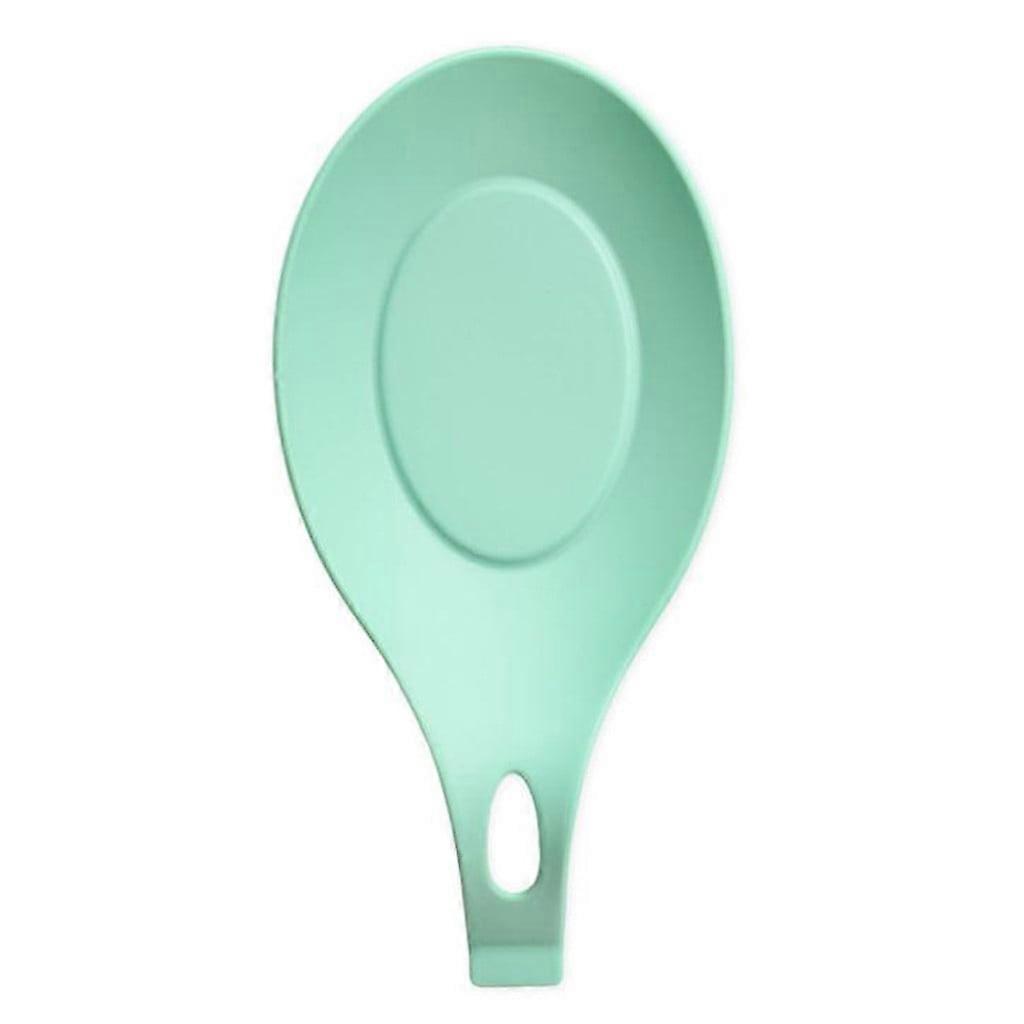 Silicone Spoon Holder Compatible with Kitchen Tools, High Temp Resistant Soup Spoon Pad, Green Tableware Rest