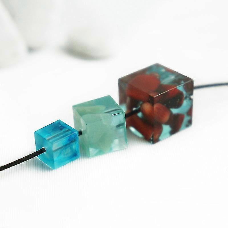 6pcs/set دي شفافة كريستال قطرة الشريط مع ثقب حبة قلادة مربع جولة صنع سيليكون قوالب اللوازم