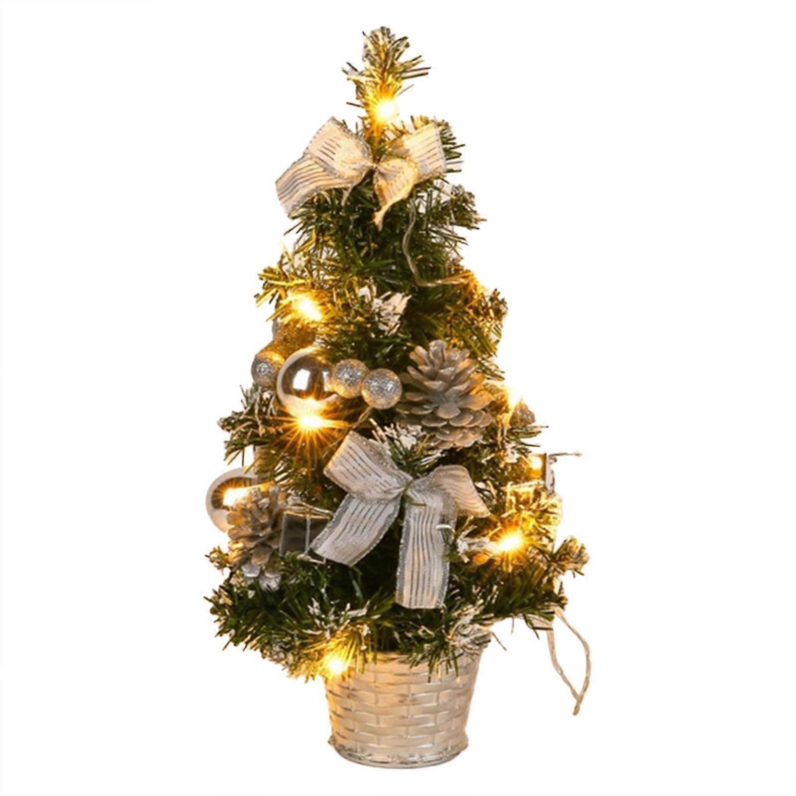 40Cm Tabletop Christmas Tree Mini Pines Cones Artificial Christmas Tree for Table Top Desk Party Decor