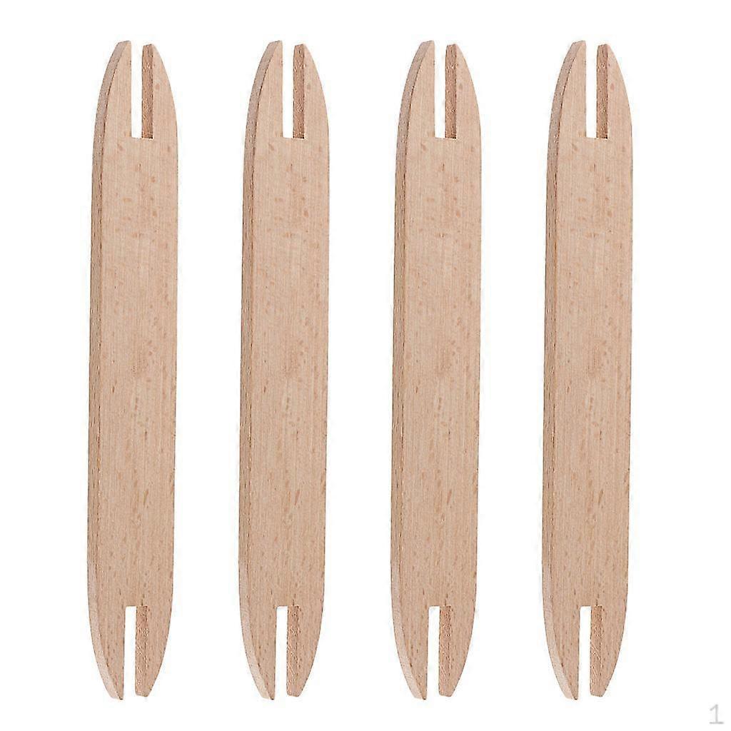 4x Beechwood Weaving Knitting Shuttle Stick DIY 155x23x4mm
