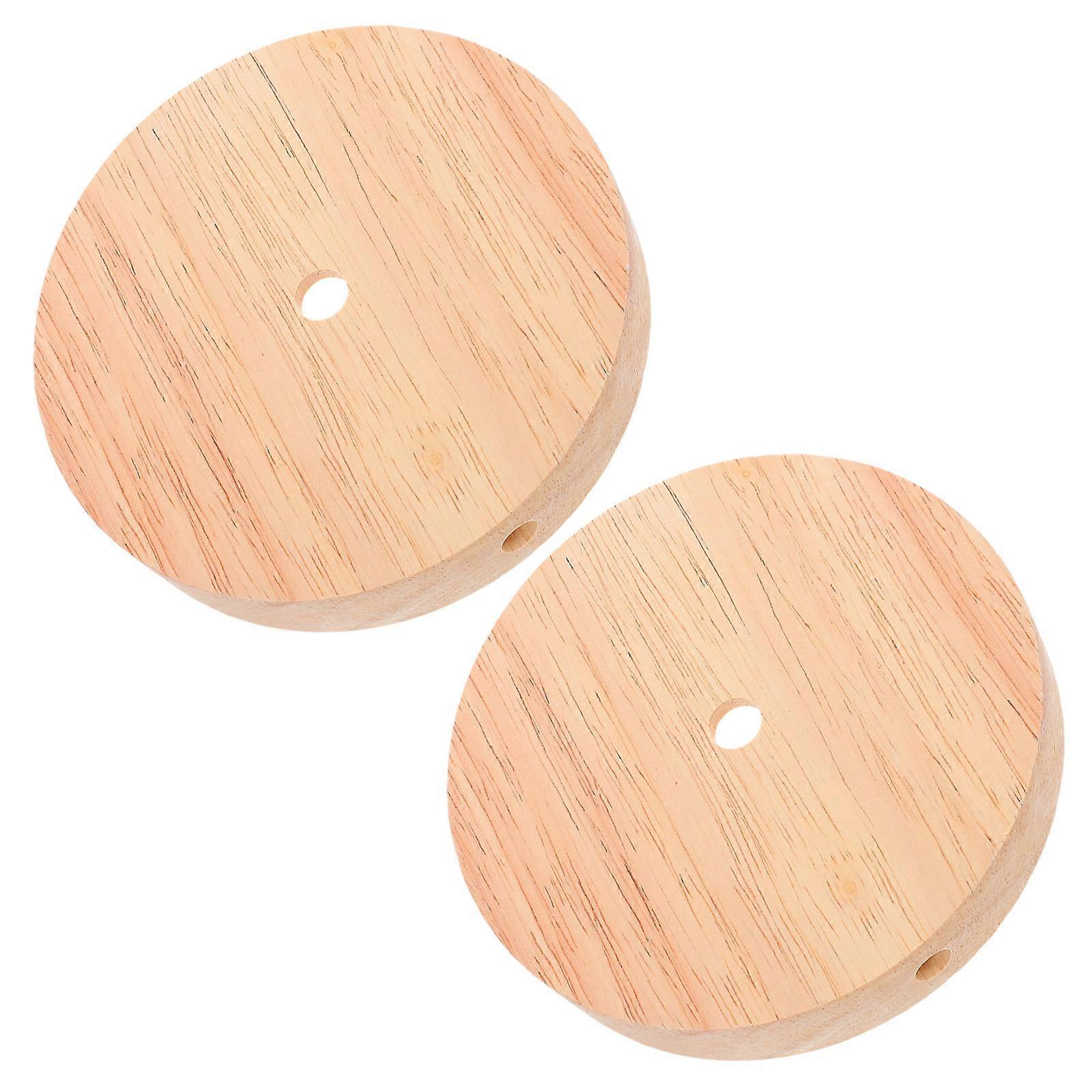 Solid Wood Table Lamp Base for Home Use 2Pcs Circular Light Stand Replacement