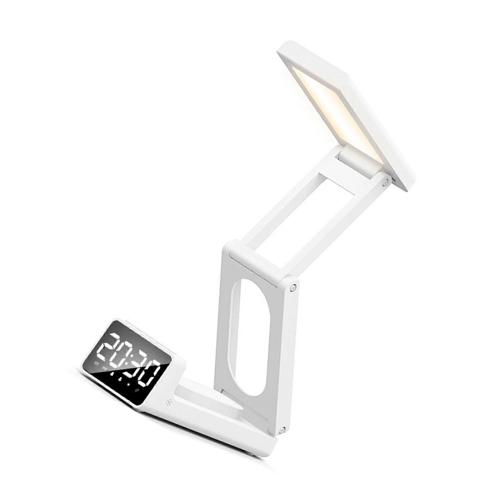 Small Soundless Alarm Clock Folding Design Built-in Nightlight Simple Controls For Kids Elderly Multicolor