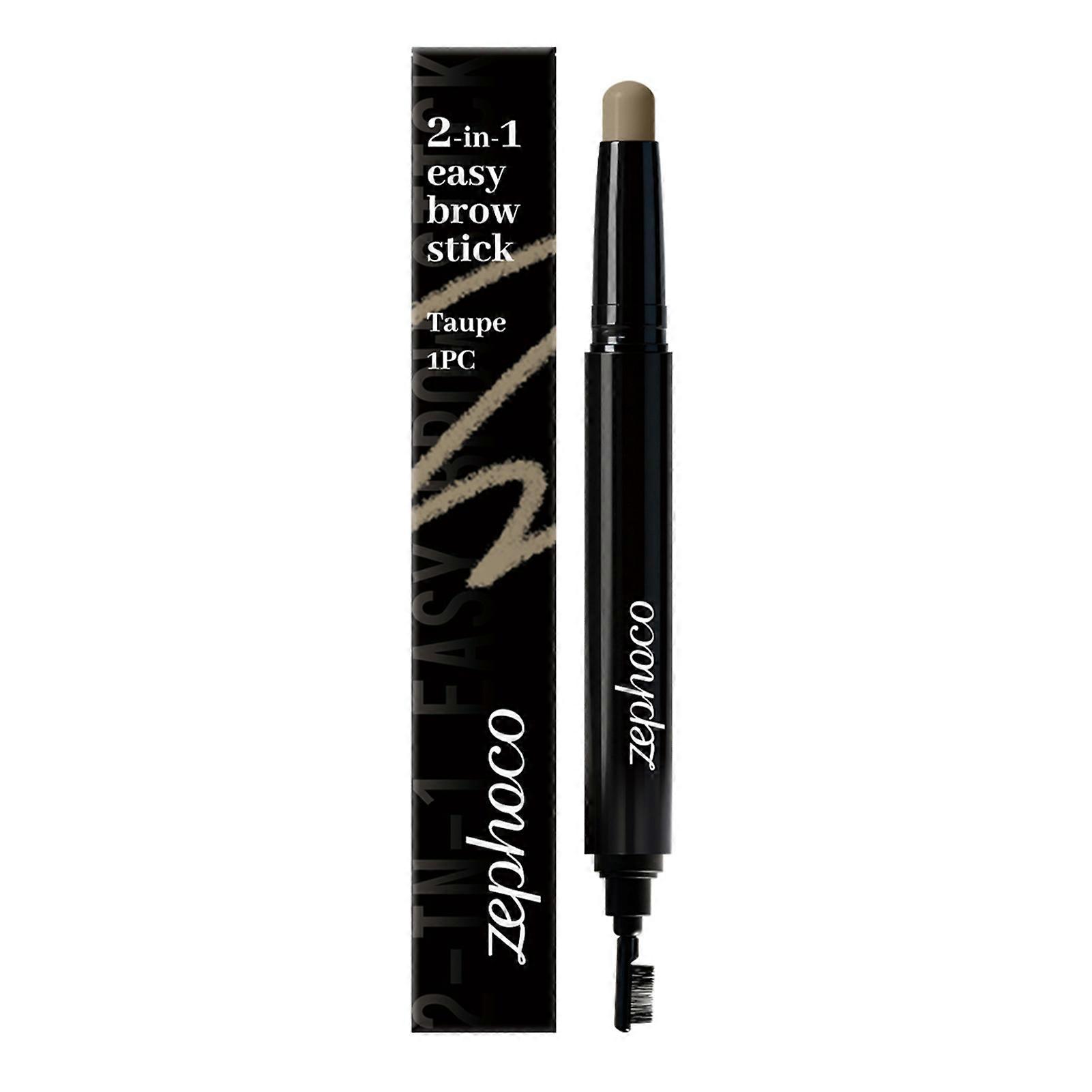 2-in-1 eyebrow pencil with brush natural look, Dual-ended design for effortless shaping & blending, On-the-Go Touch-Ups