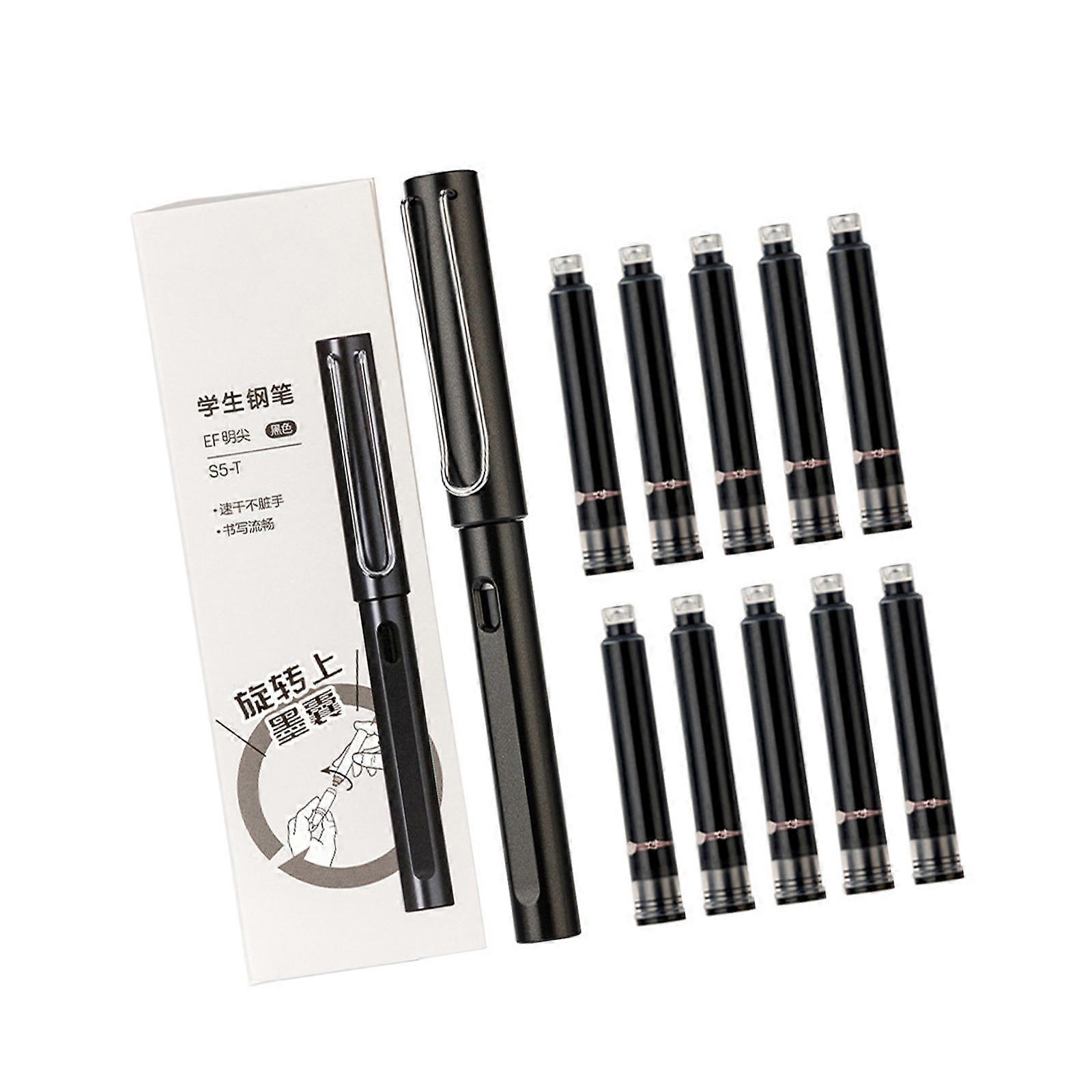 EF Nib Fountain Pen Set Smooth Writing Pen Signature Pen Calligraphy Pen for School Exams Multicolor