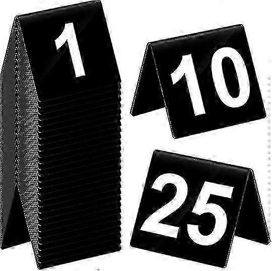 Table Numbers 1-25 Acrylic Double Side Numbered Table Tents Plastic Restaurant Wedding Table Number Table Tent Numbers Cards Signs