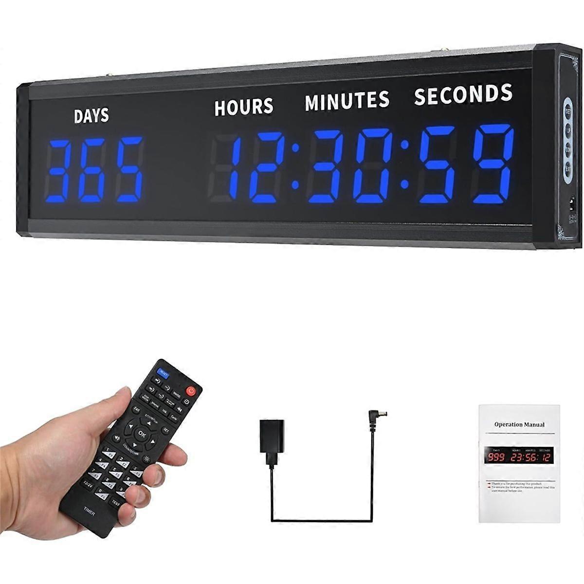 Large Digital Count Up Count Down Timer, Multi-Function 999 Days Countdown Remote Control 12/24 Hour