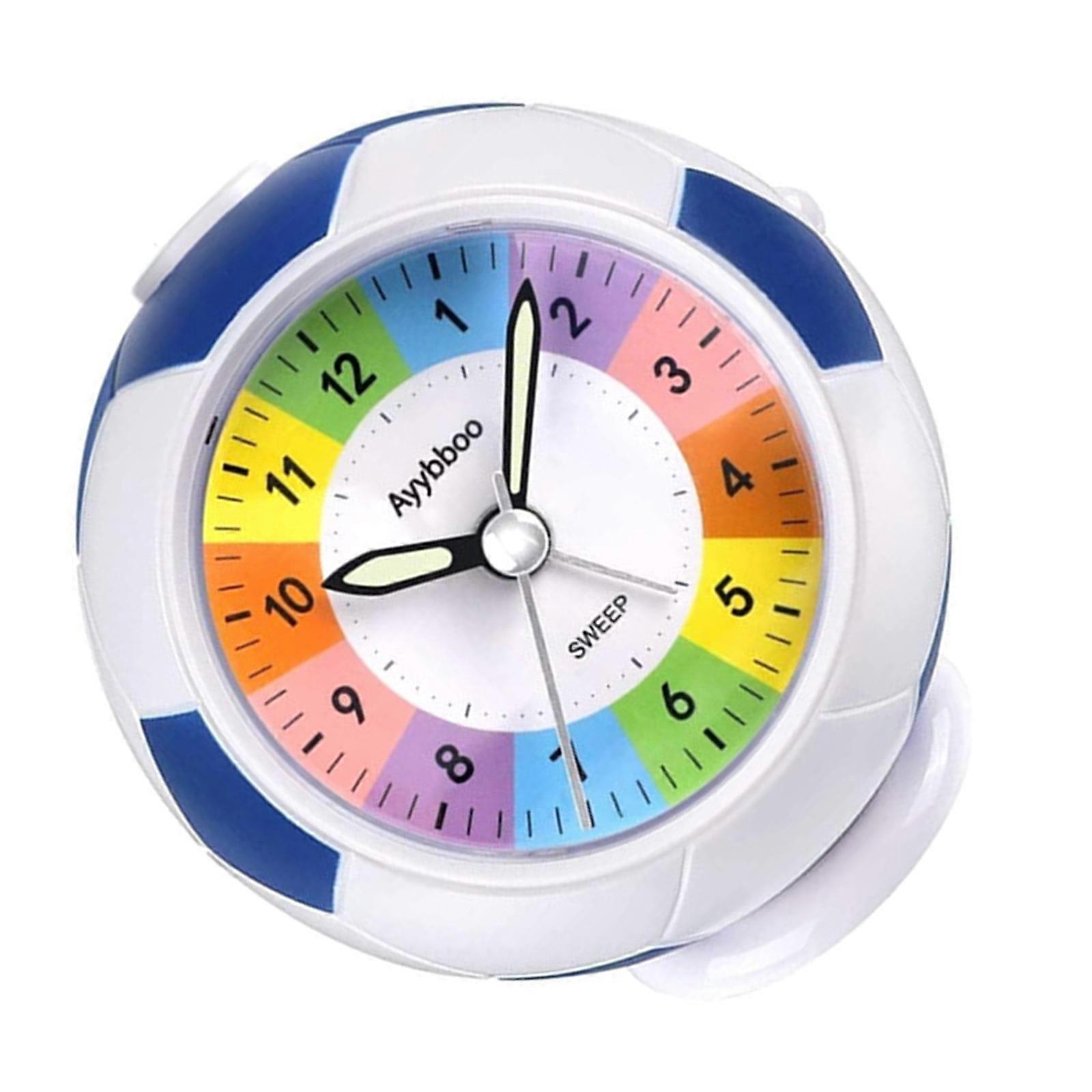 Football Creative Table Clock Simplified Student Alarm Clock Home Desktop Cute Children's Cartoon Alarm Clock  WhiteBlue