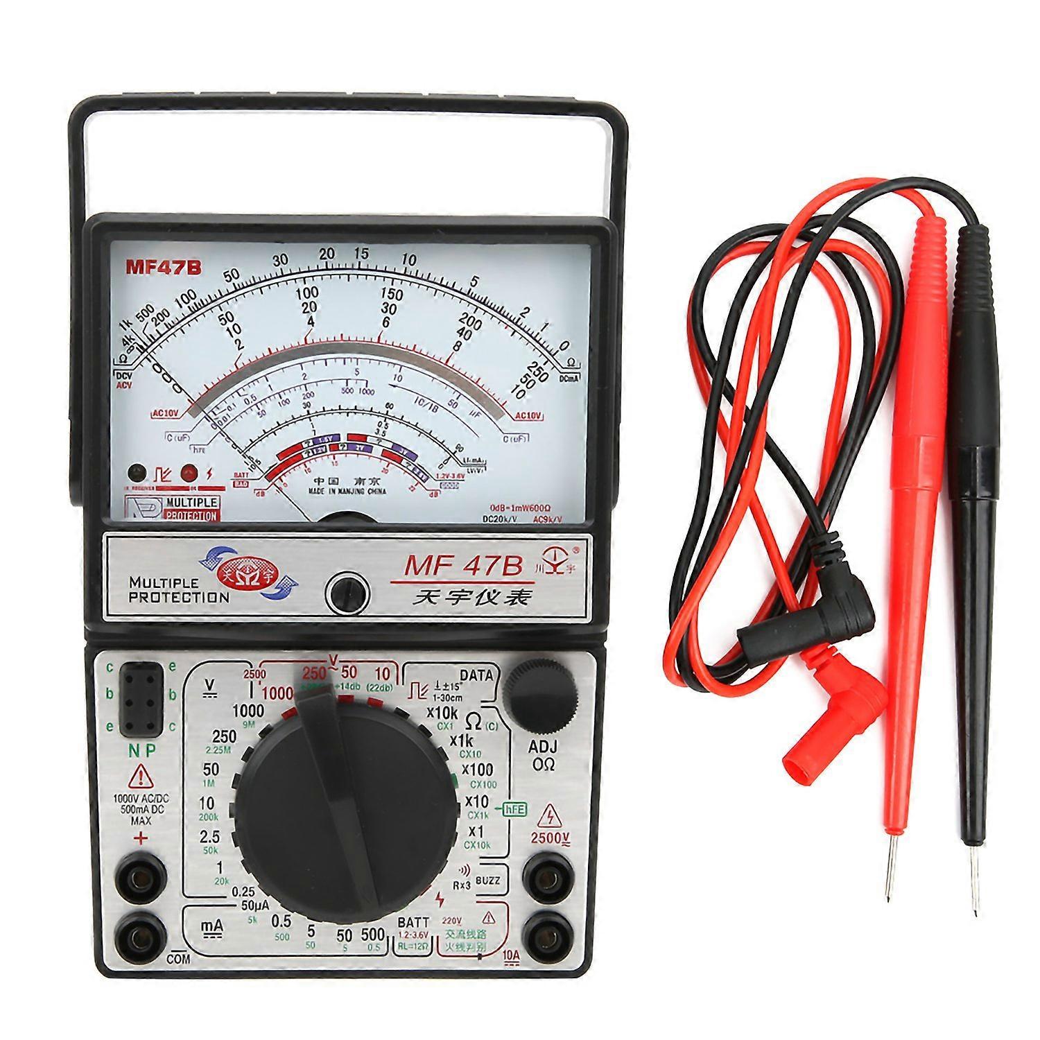 MF47B Multifunctional Digital Screen Multimeter AC DC Voltage Current Detector