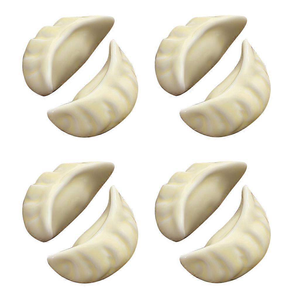 8Pcs Beige Ceramic Chopstick Holders for Table Utensil Rest