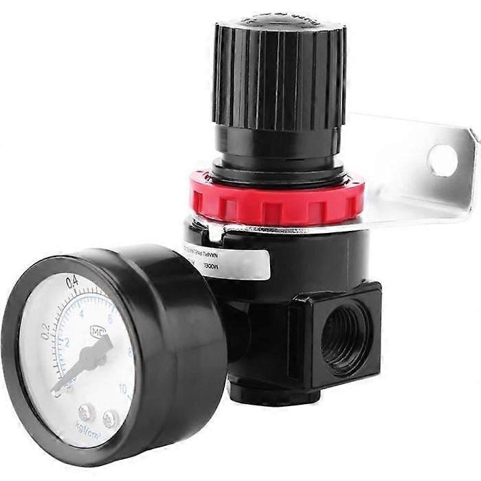 Pressure regulator, AR2000 pneumatically operated compressor, pressure relief valve with pressure gauge