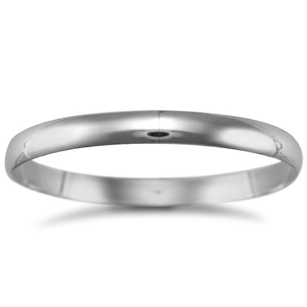 Jewelco London 银色 D 形奴隶手镯 - 女士