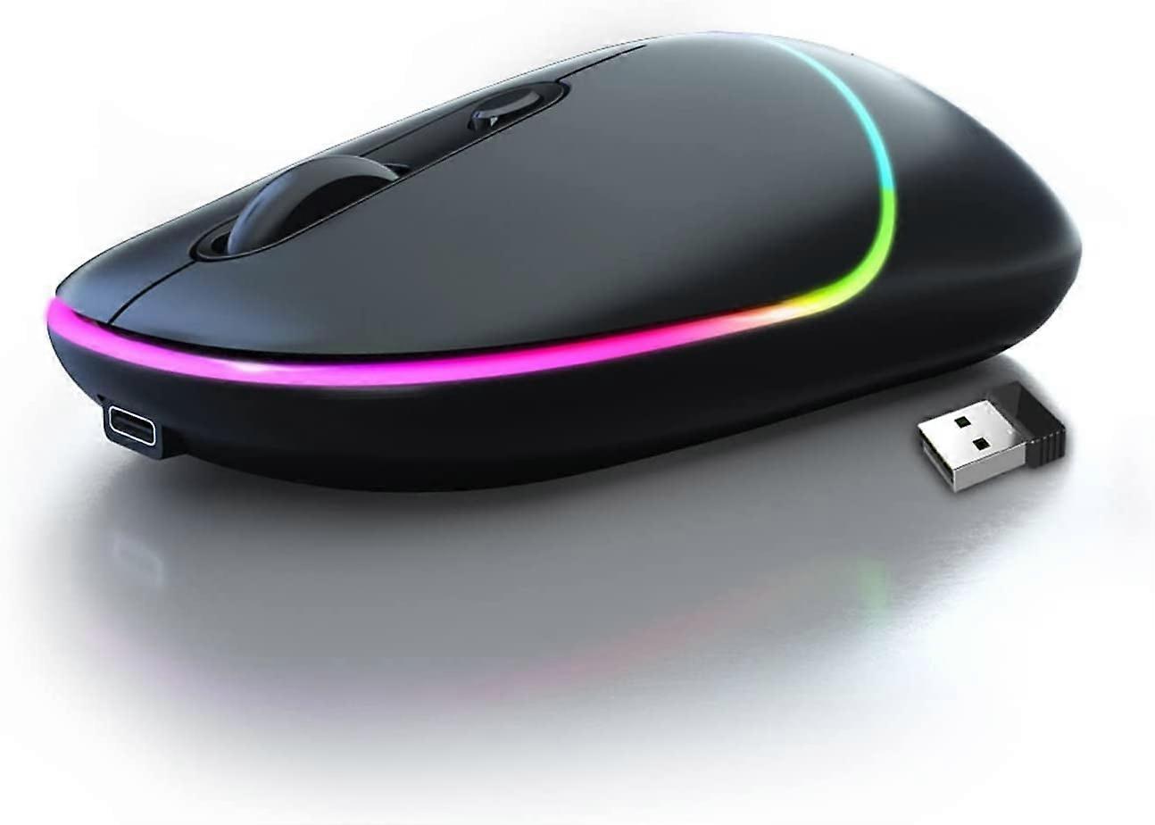 Wireless Mouse, Slim Portable Cordless Silent Laptop Office Mouse, Rechargeable 2.4G Mobile Optical USB