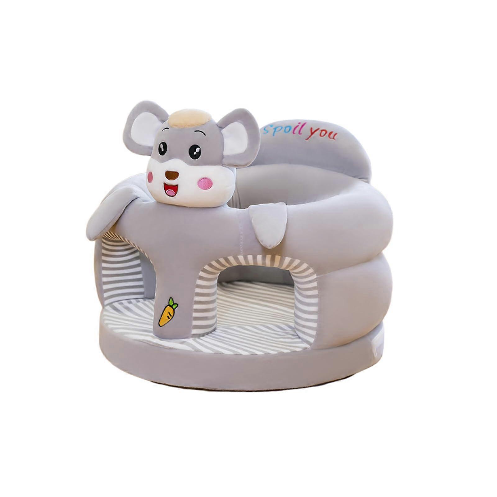 Baby Seat Sit Up Chair Plush Cartoon Animals Mouse Style Washable Cover Back And Head Support Toddler Learn To Sit