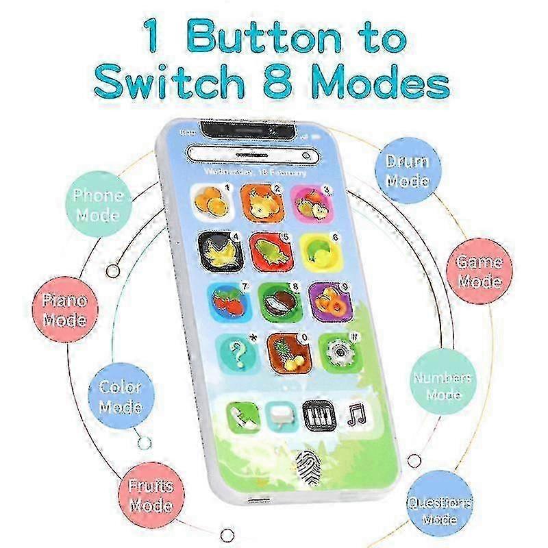 x Children's simulation English color music mobile phone touch point reading fun learning early education machine cross-border charging small toy,