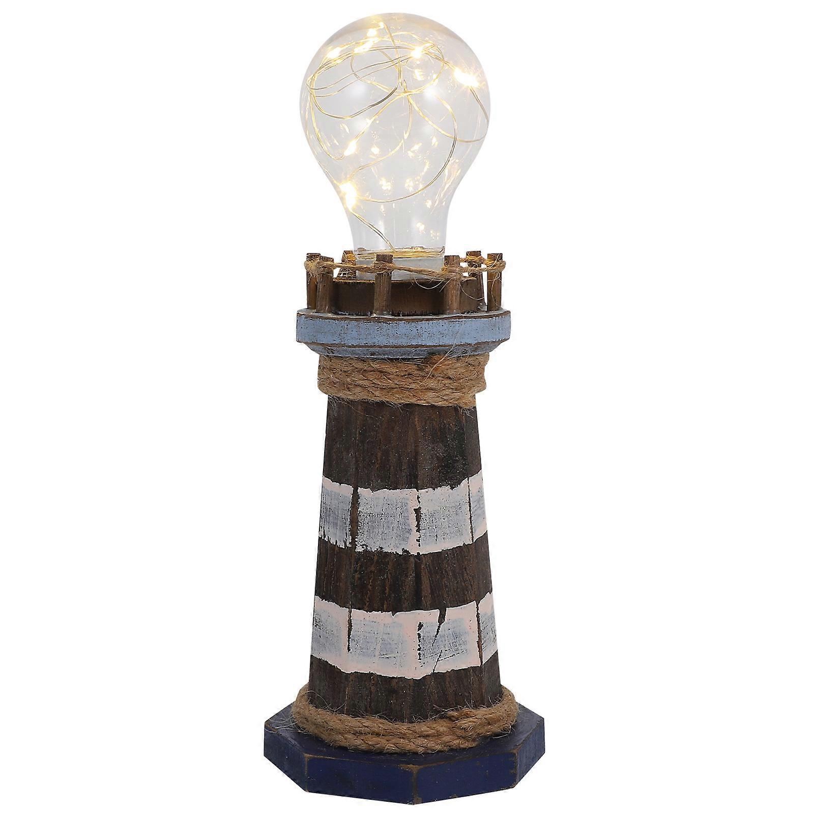 Mediterranean Style Lighthouse Desktop Light with Craftsmanship for Decor Multi Color