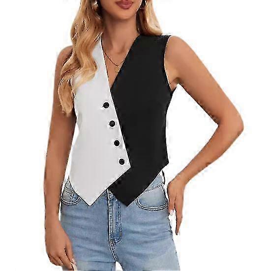 Dating Outfit Short Top with Crossover V-neck and Colorblock Style