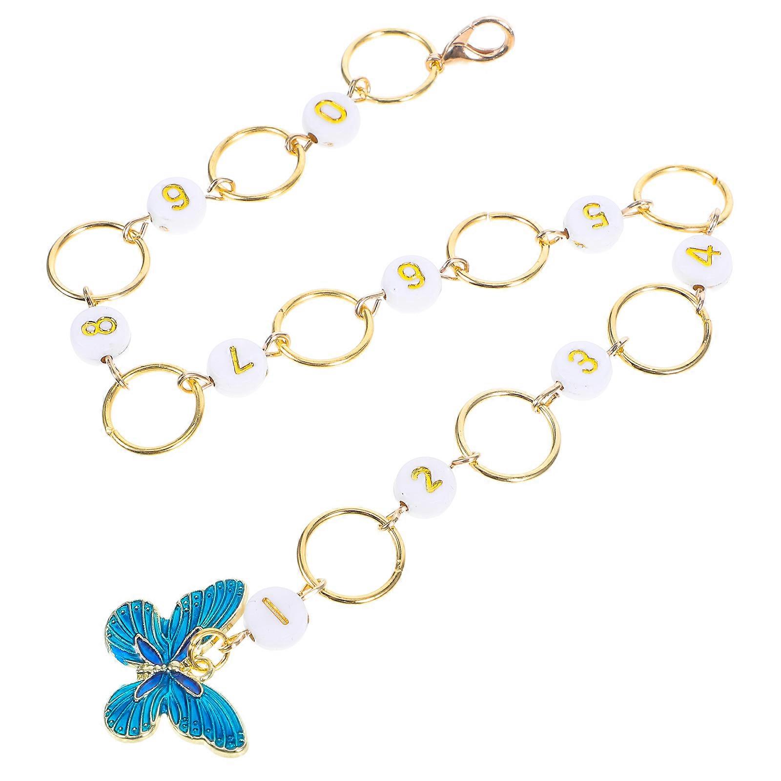 Crochet Butterfly Pendant Stitch Marker Chain for Knitting Projects Set