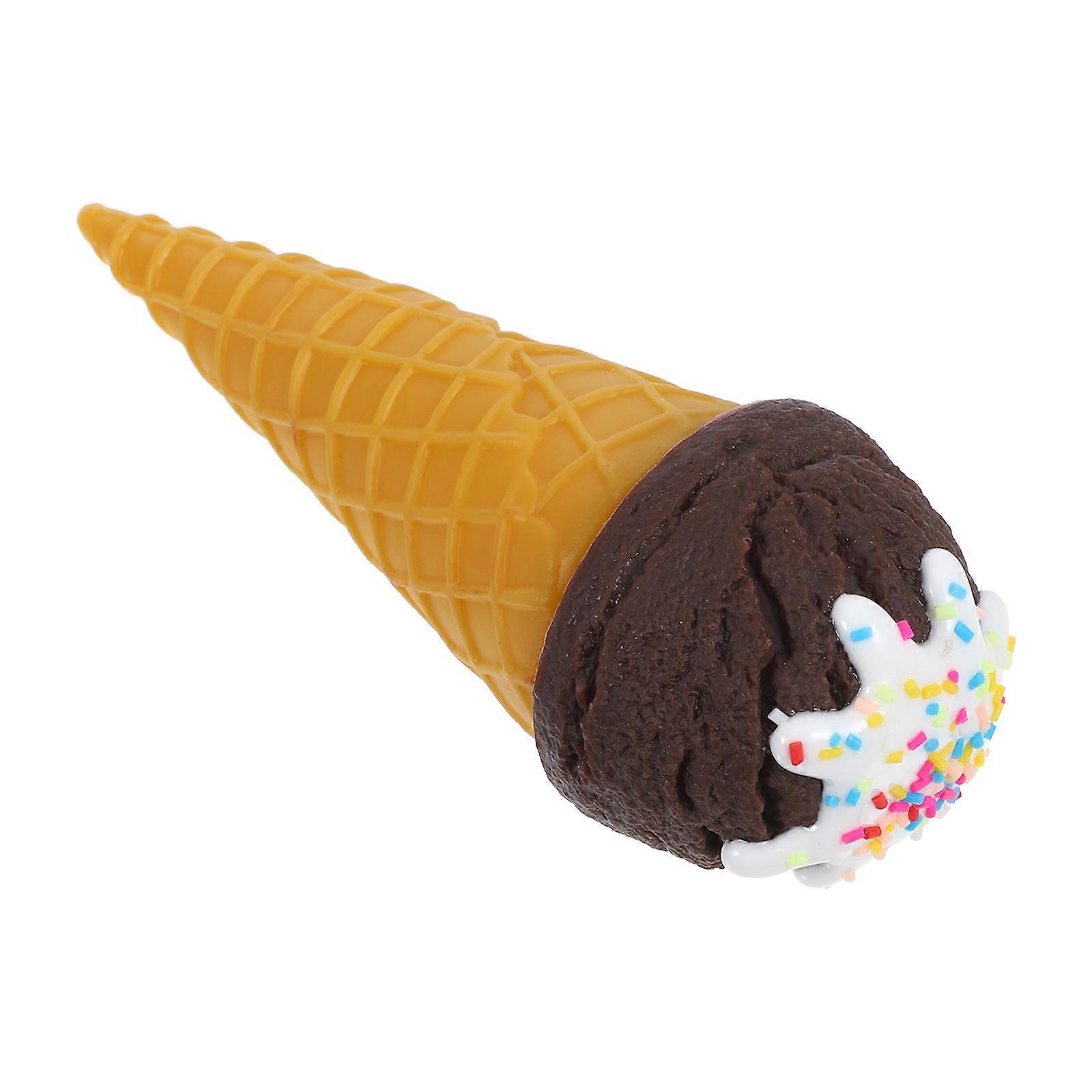 Ice Cream Cone Model for Decor in Coffee Color PVC Material