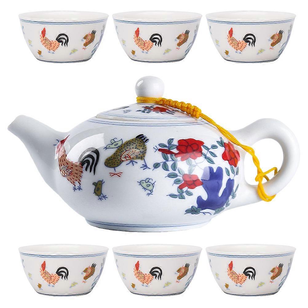 Multi Ceramic Teapot Brewing Kettle 1Set with Handle for Loose Tea