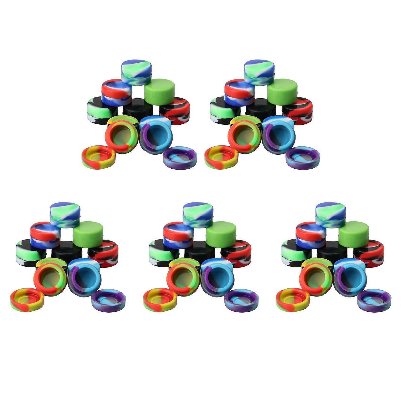 50 Pcs 5Ml Silicone Wax Containers Assorted Colors Multi Use Non Stick Wax Oil Storage Jars