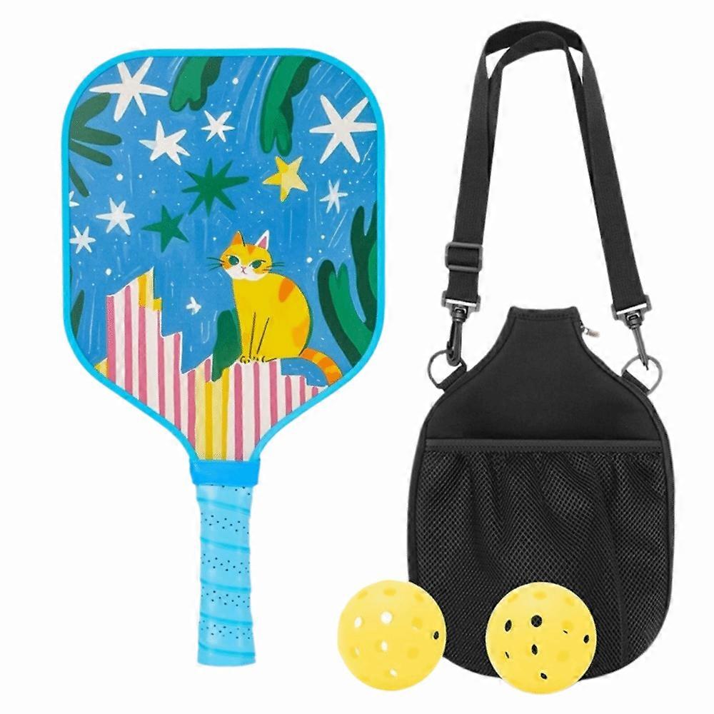 Ensemble de Pickleball pour enfants de dessin anim��, l��ger et color��, poign��e nervur��e, raquettes de Pickleball durables pour enfants