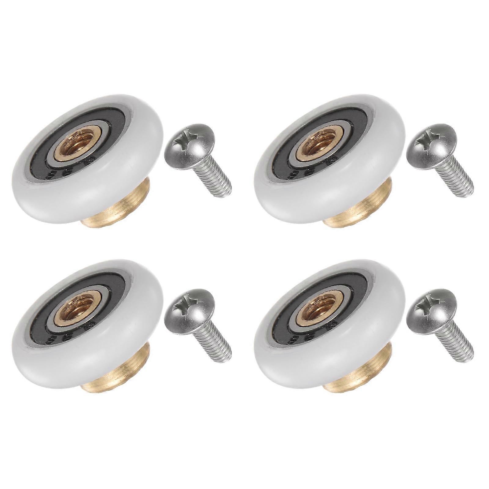 Shower Door Rollers 20mm Replacement Set for Sliding Glass Door Smooth Quiet Operation 4pcs