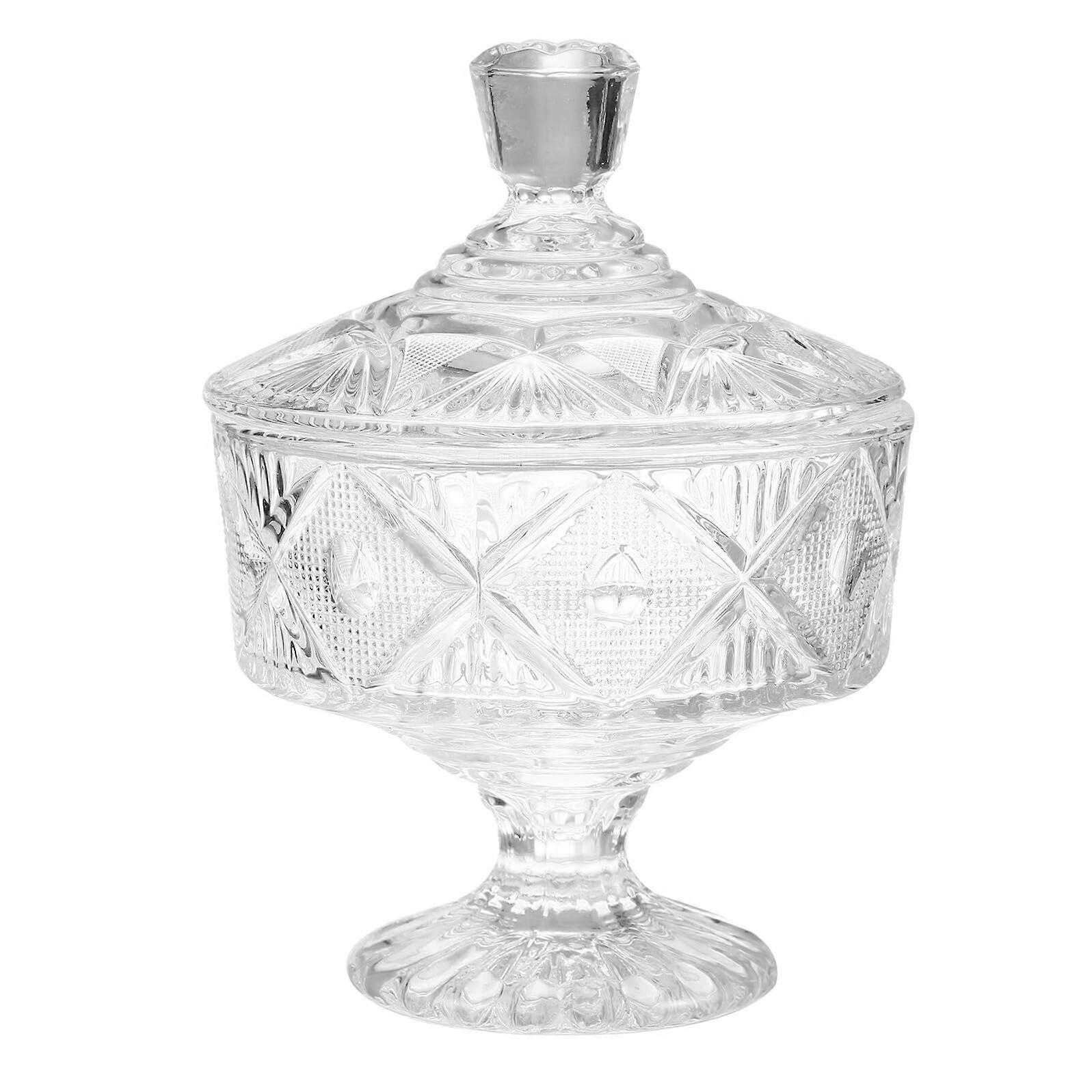 Glass Candy Jar with Lid, Clear Snack Storage Container for Elegant Countertop Display and Parties