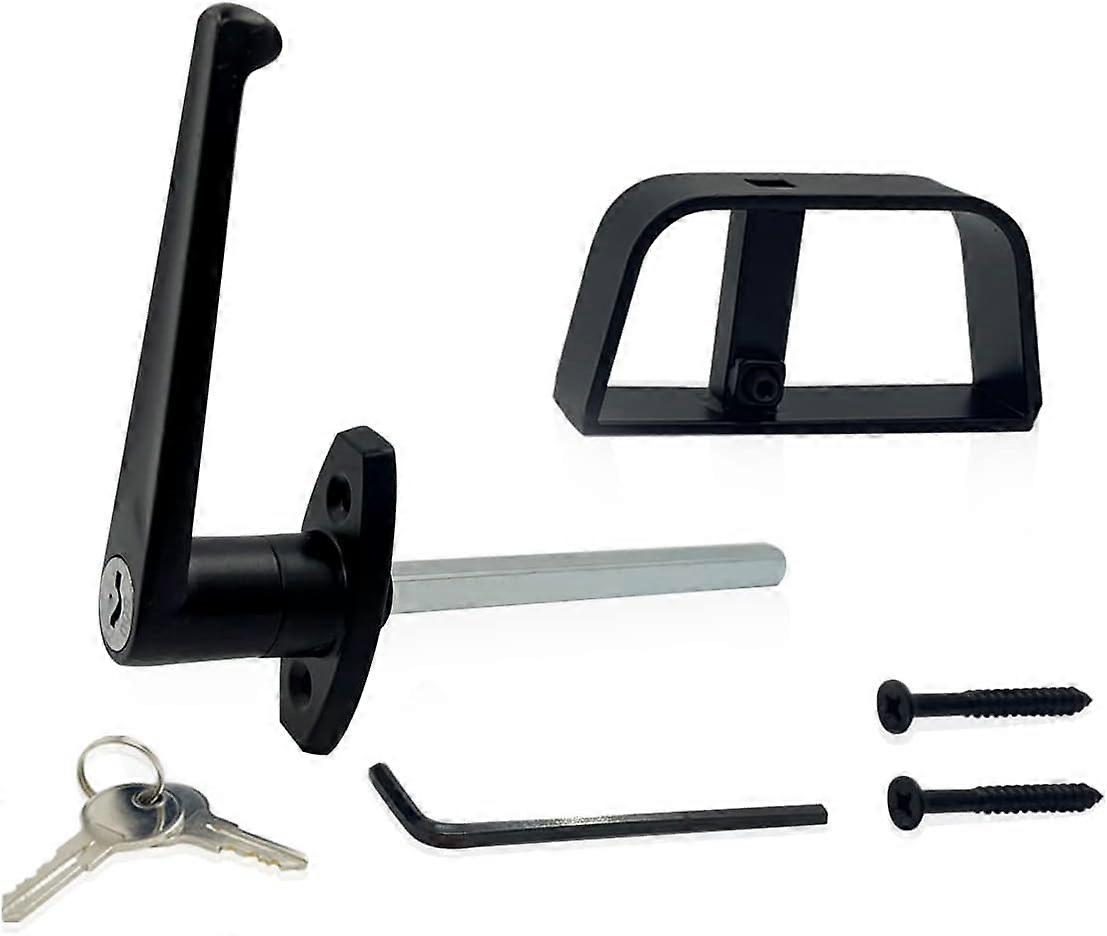 Heavy Duty Shed Door Lock Kit with L Handle and Keys, Weatherproof Barn and Chicken Coop Latch