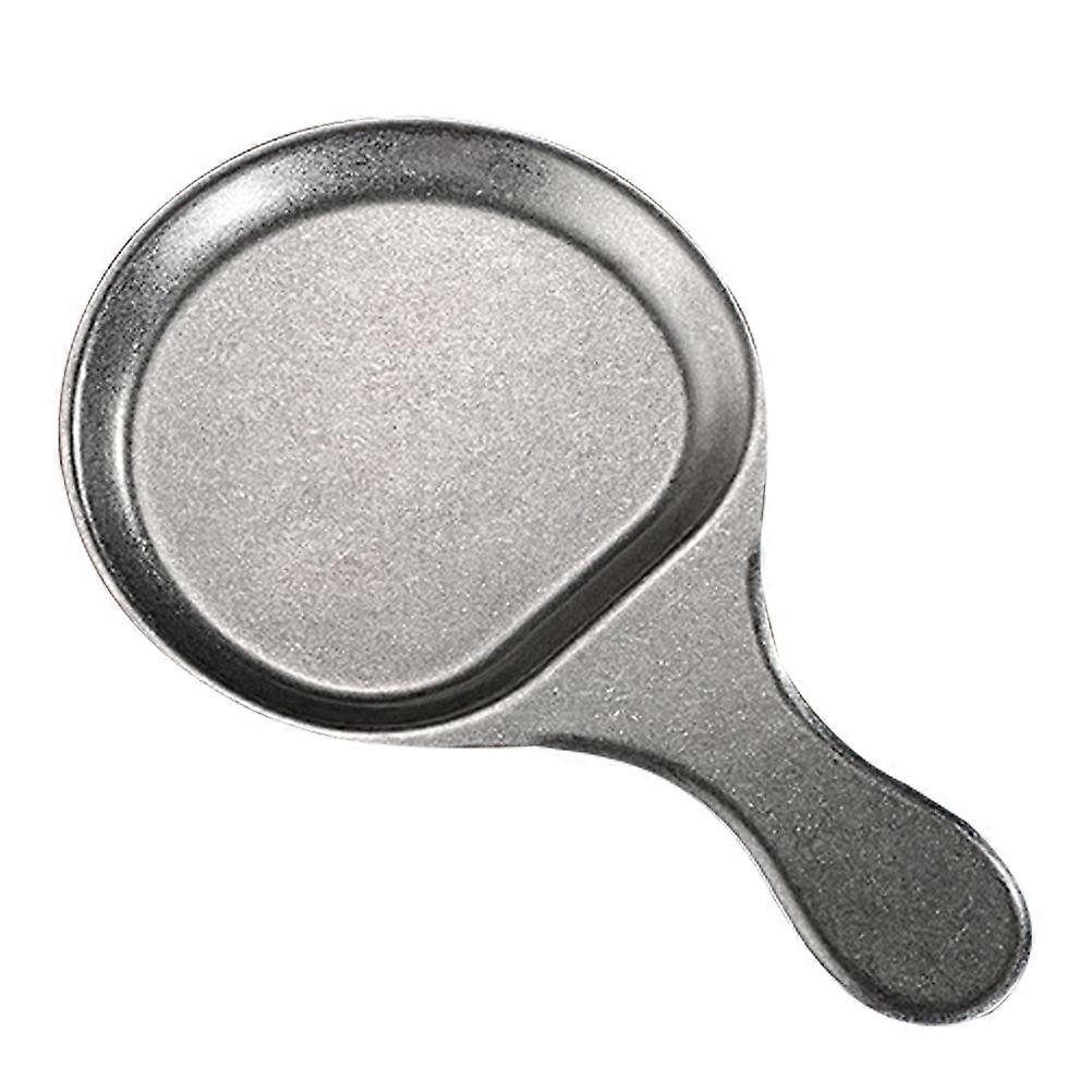 Silver Stainless Steel Serving Griddle with Handle for Bbq Dinner Plate