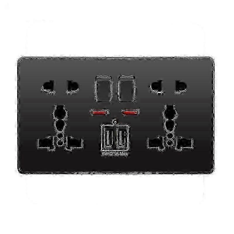 25-26 Multifunction 13a Wall Socket Push Button 2.1a Double Usb