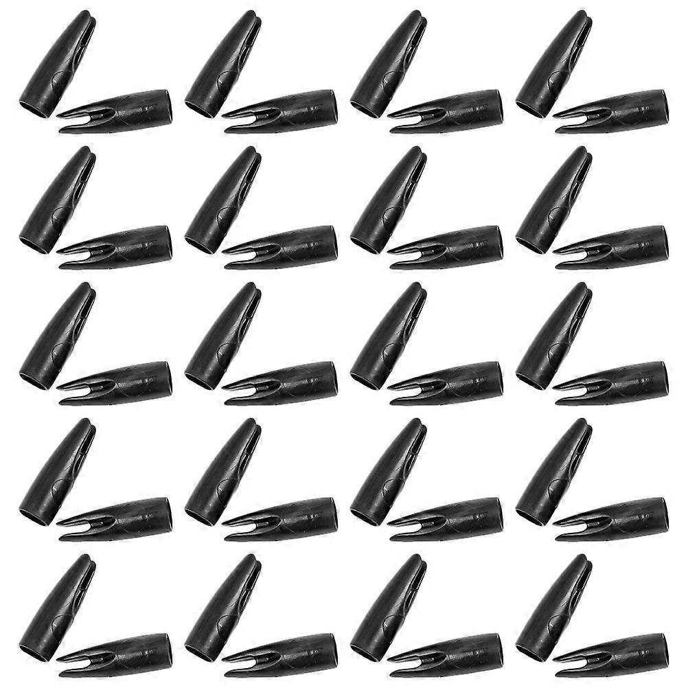 Arrow Tail Protectors Plastic Arrow Nock for Protection 50Pcs Black Set
