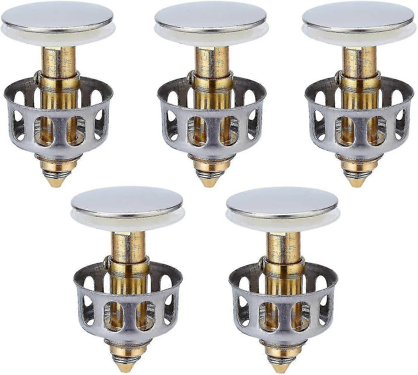 35mm Universal Wash Basin Bounce Drain Filter,basin Pop-up5pcssilver