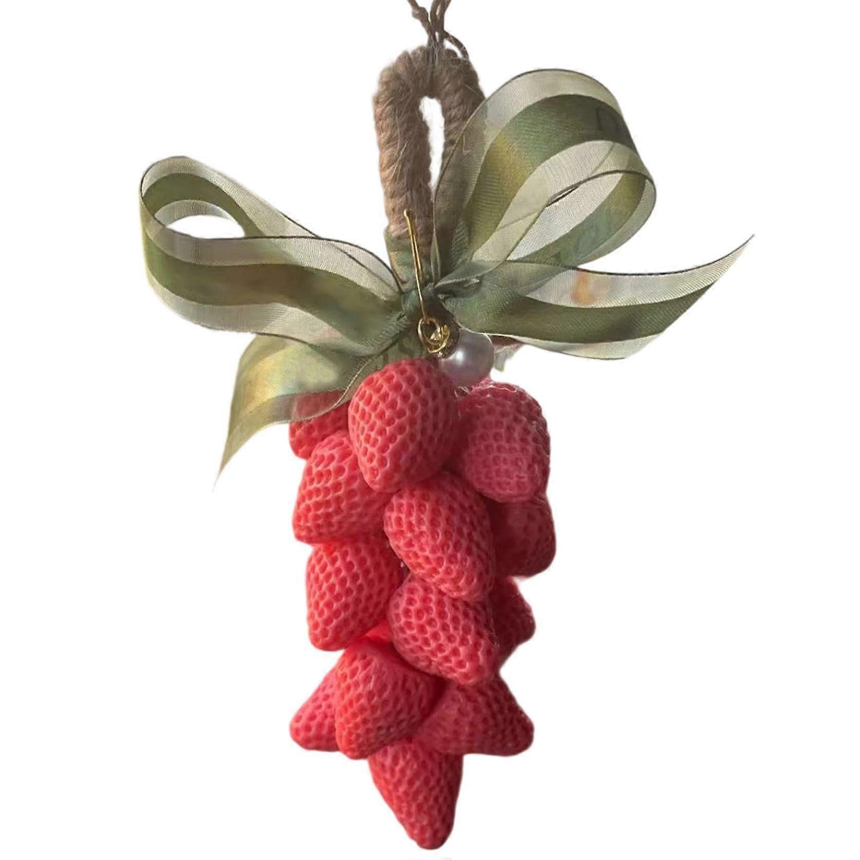 Handmade Strawberry Soap on a Rope with Realistic Cluster Design, Natural Cold Process Bar