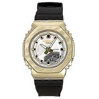 Casio G-Shock Metal Clad Analog Digital Resin Strap Silberfarbenes Zifferblatt Quarz GM-S2100BC-1A 200M Damenuhr