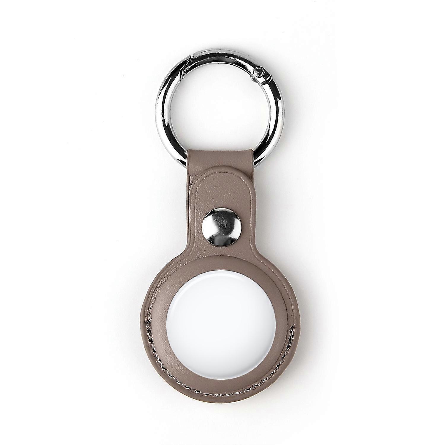 Split Leather Protective Case with Metal Key Ring for Apple AirTag