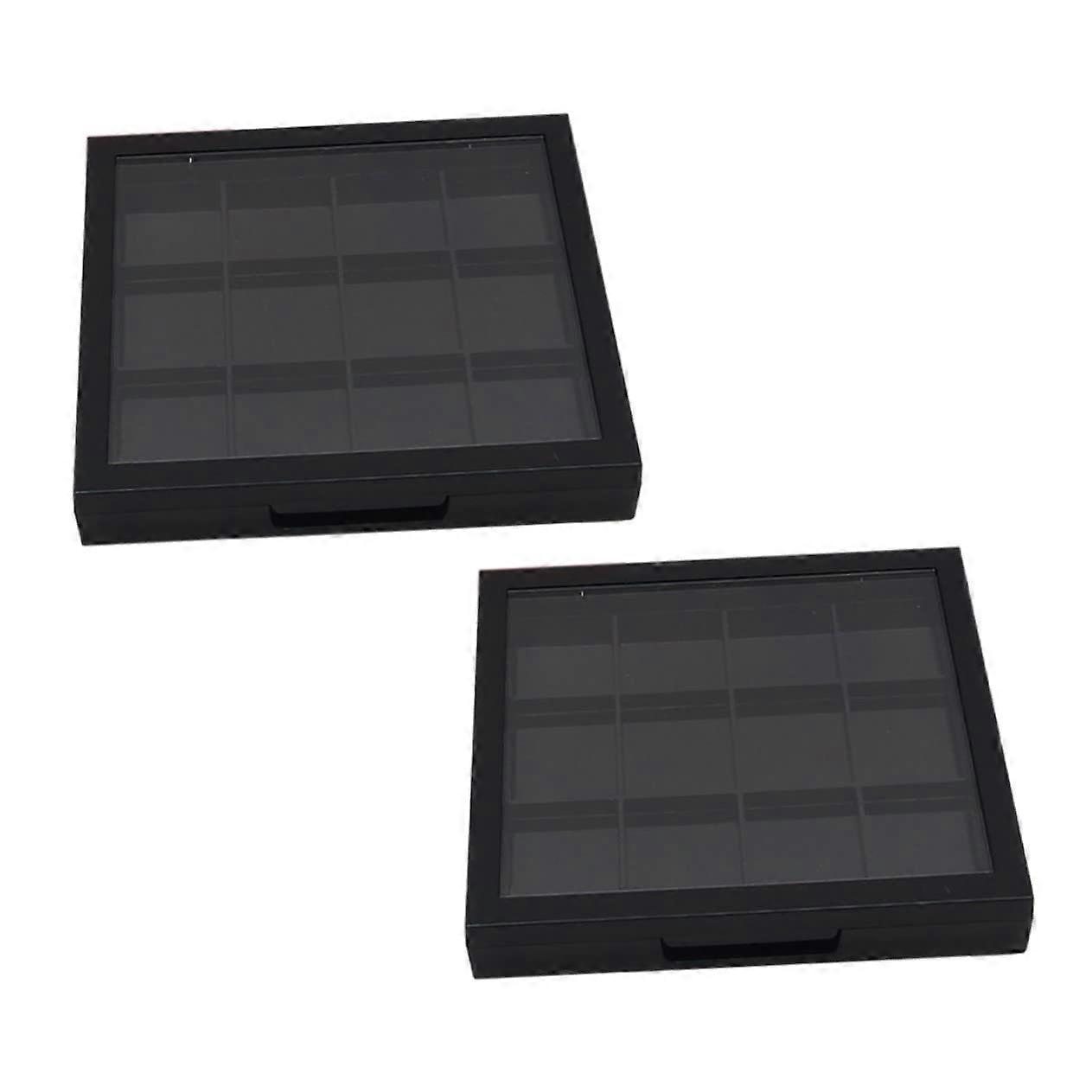 Empty Eyeshadow Palette Set with Clear Compartments for Lipstick and Makeup Storage Tray