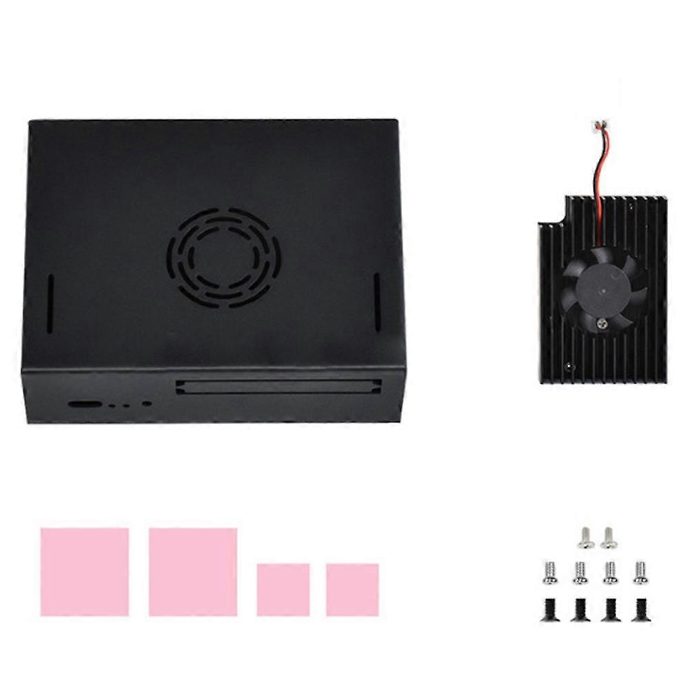 For VisionFive2 Special Metal Shell with Cooling Fan Mini Host Computer Shell IP30 Protection Level Multiple Interfaces