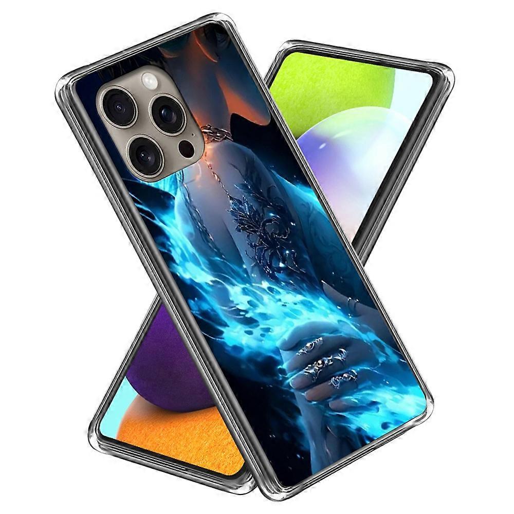 For iPhone 16 Pro Max Case IMD Pattern Printing TPU Shockproof Phone Cover