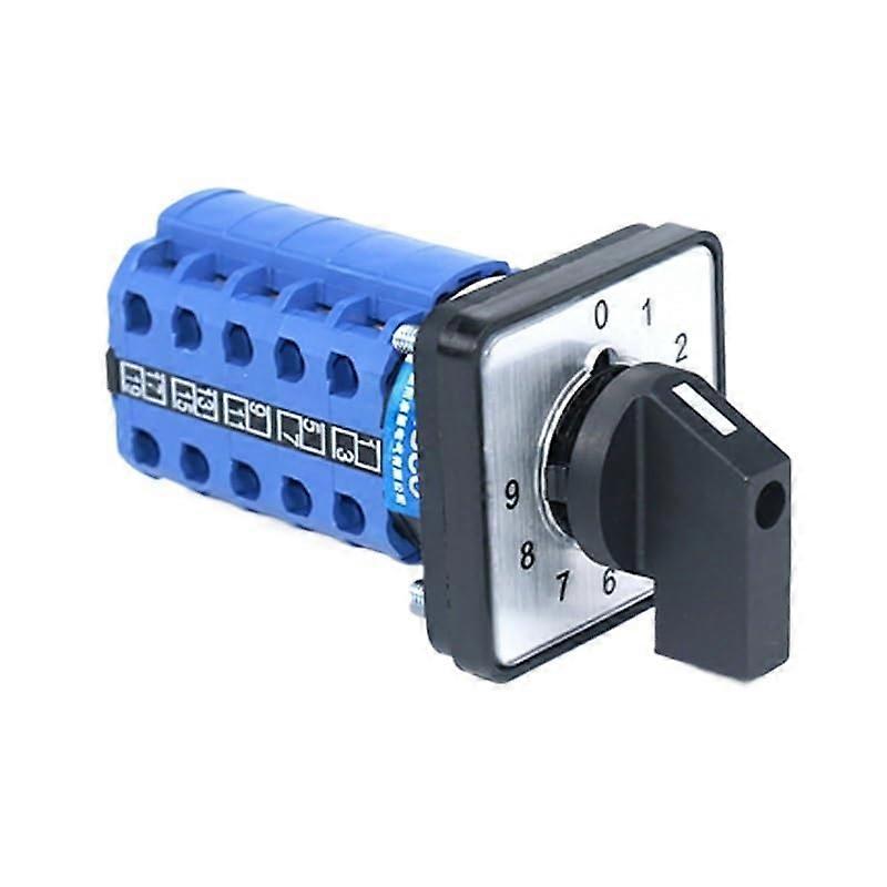 20A 660V 10 Position 5 Phase Rotary Cam Changeover Switch for Panel Mount MultiPosition Control