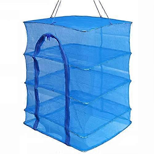 Drying Rack 3Layer Foldable Mesh Hanging Net for Fish Vegetables Herbs with Zipper Closure