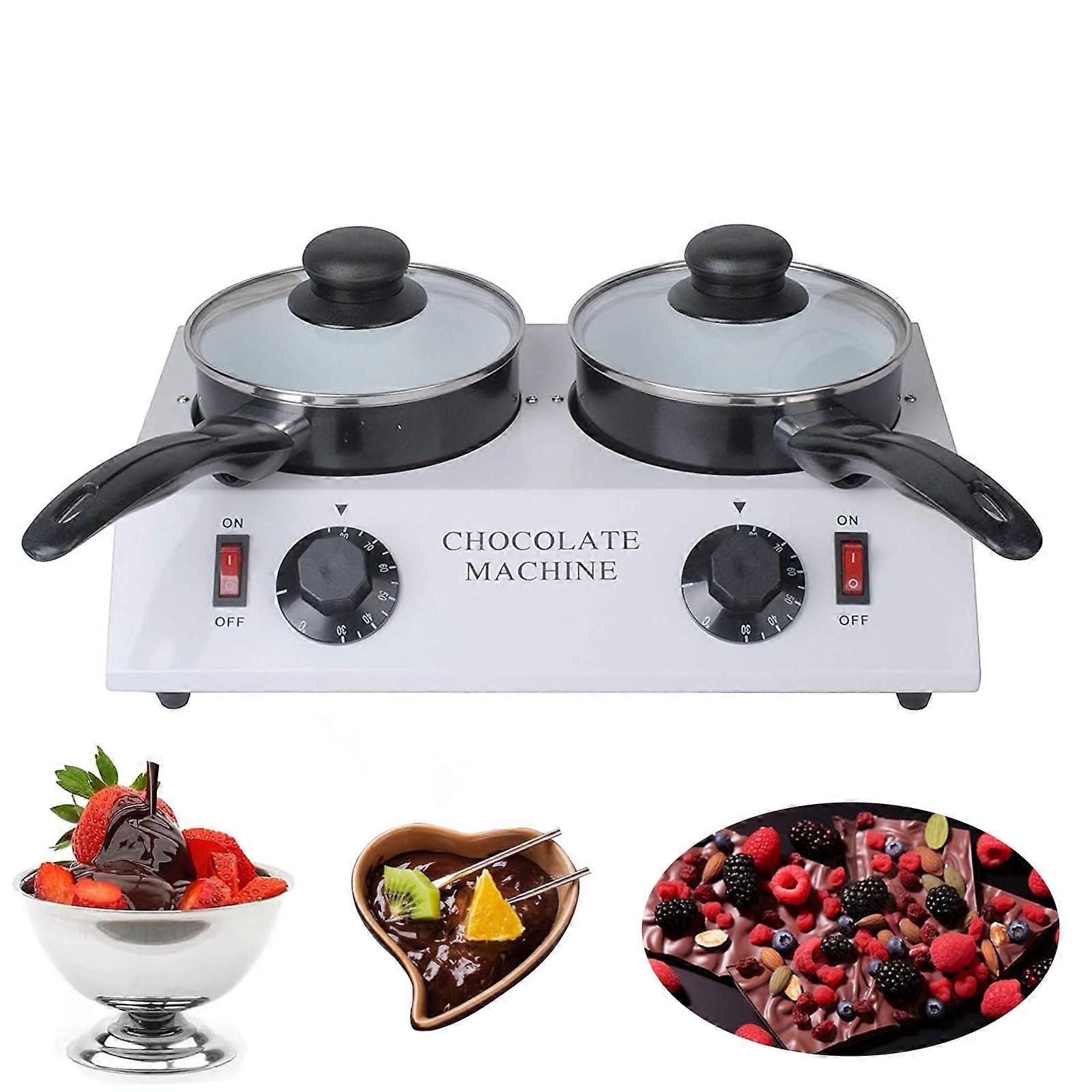 Chocolate Fondue Machine with Double Pots, Rapid Heating, Precise Temp Control for Candy and Cheese