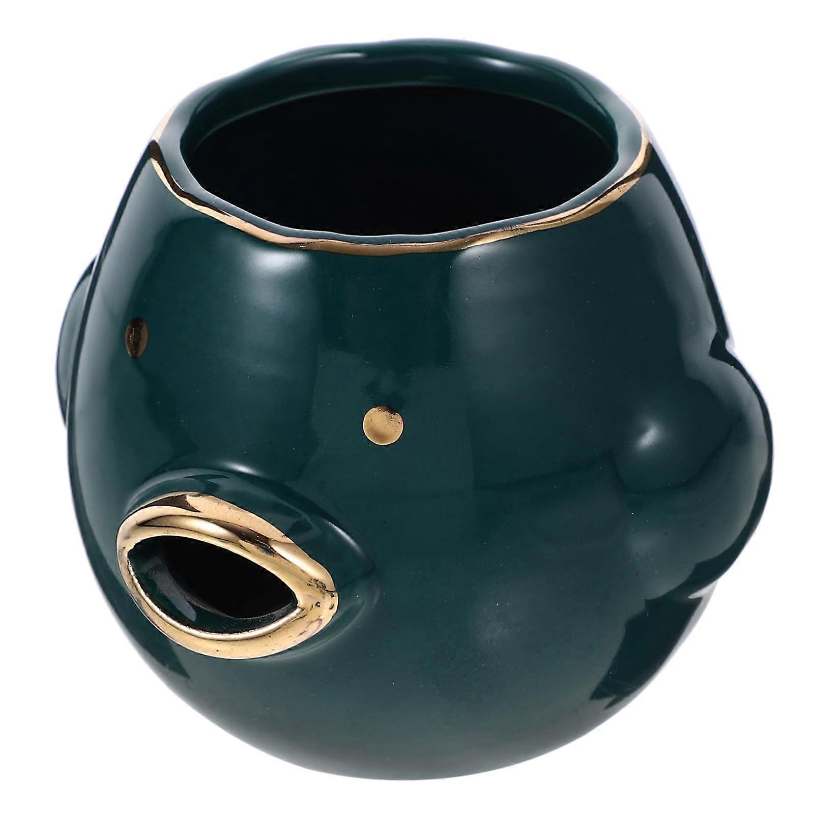 Ceramic Egg Separator with Gold Trim for Quick Egg White Separation and Baking Kitchen Use