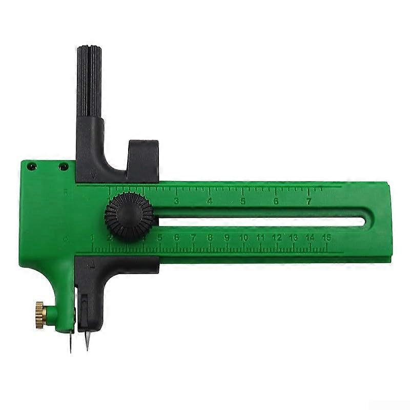 Adjustable Circle Cutter for Crafts with Ergonomic NonSlip Grip, Precision Paper Cutting Tool (Green)
