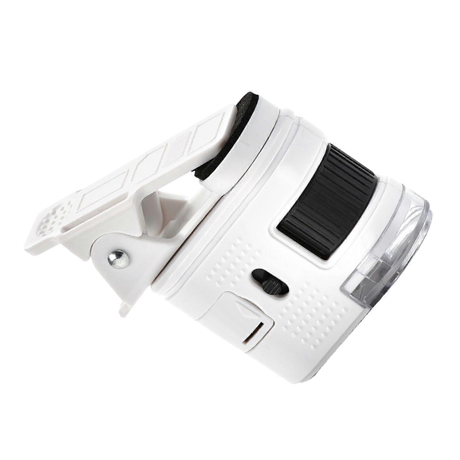 100X Mobile Phone Microscope with LED Light ClipOn UV Detection for Smartphone