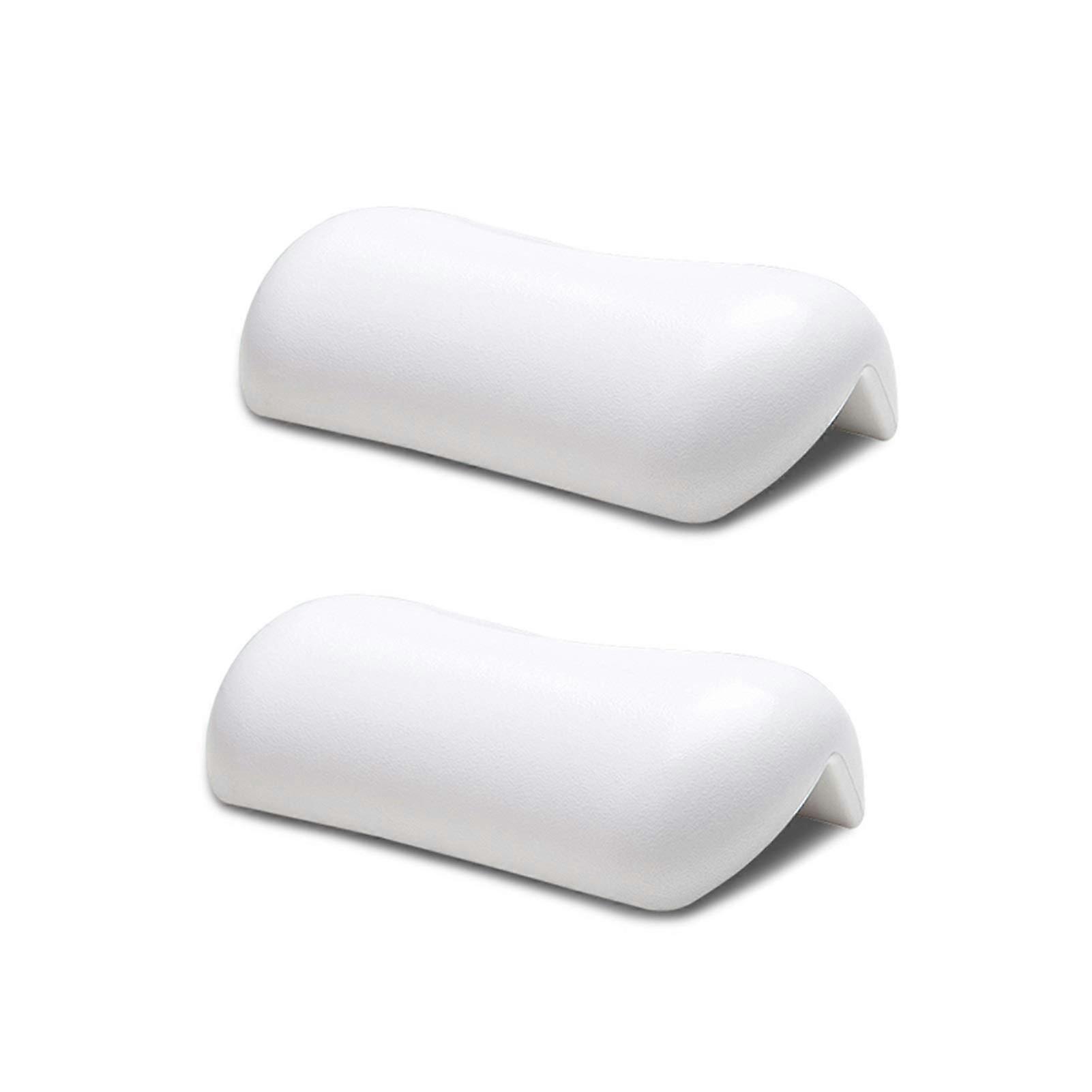 Bath Pillow with Suction Cups, Waterproof PU Bathtub Headrest for Neck Support, 2pcs