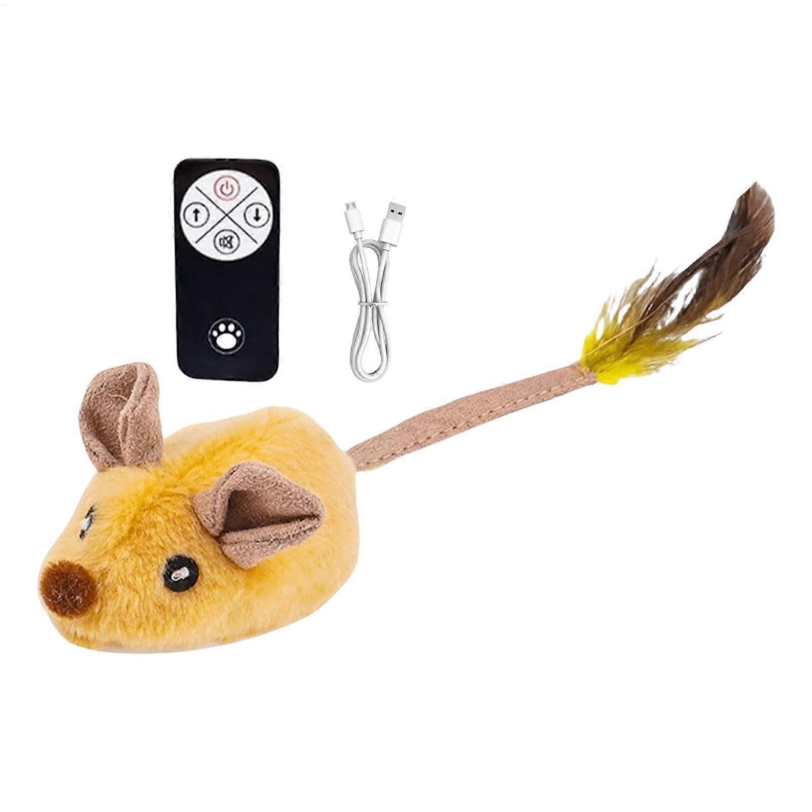 Interactive Cat Toy with Remote Control, Automatic Moving Mice, Squeaky Indoor Play for Cats