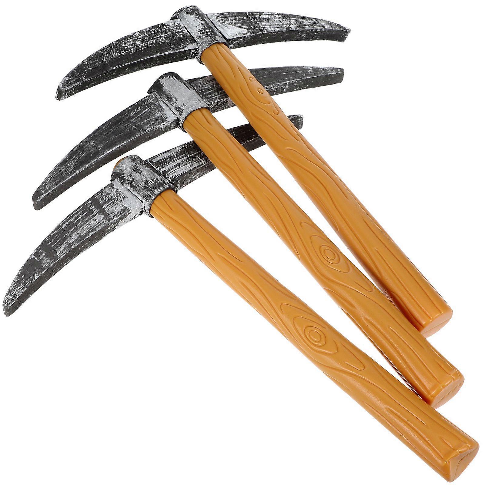 3pcs Simulation Pickaxe Toy Dwarf Cosplay Small Pickaxe Prop Cosplay Party Stage Performance Supply