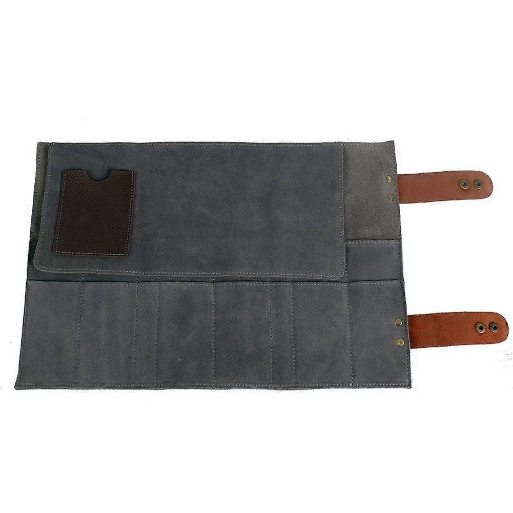 Handmade Leather Tool Roll with 12 Slots, Durable Cowhide Organizer for Small Hand Tools